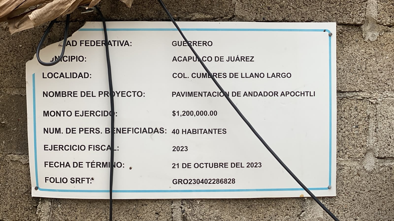 Evidencia fotográfica de Pavimentación de Andador Apochtli