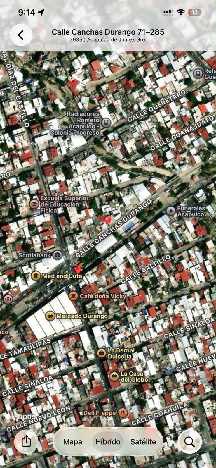 Geolocalización de la obra Rehabilitación de Espacio Multideportivo Unidad Parque Durango