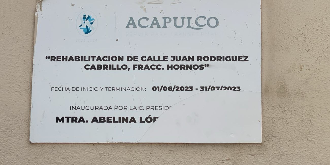 Rehabilitación de calle Juan Rodríguez Cabrillo